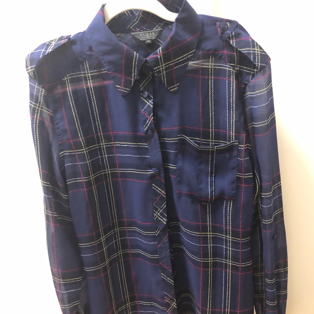 Guess military shoulder blouse